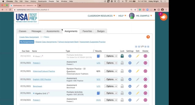 Screenshot from USATestprep Training – Anderson School District Five (Middle School) video