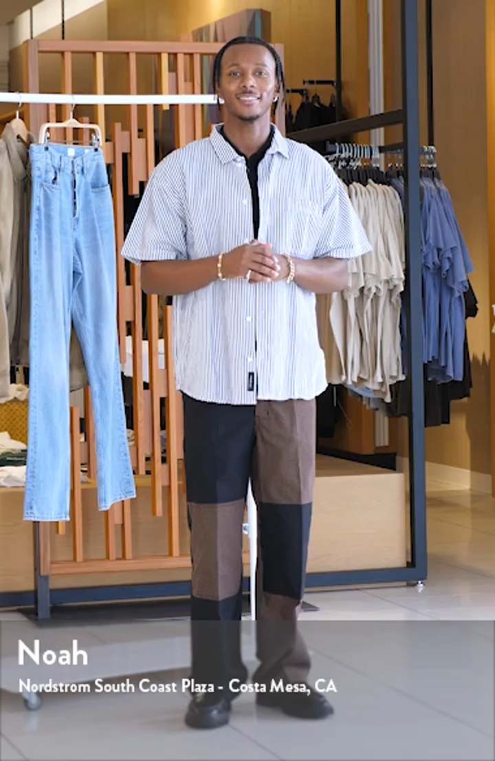 8*n様 40s ウールシャツ カスリ柄　ハンドステッチ　50s レーヨン　ヴィ Vans Lawson Stripe Short Sleeve Cotton & Linen Button-Up Shirt