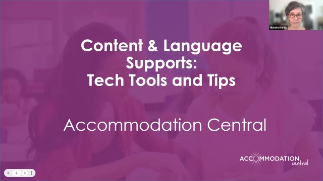 Content and Language Supports - Accommodation Central