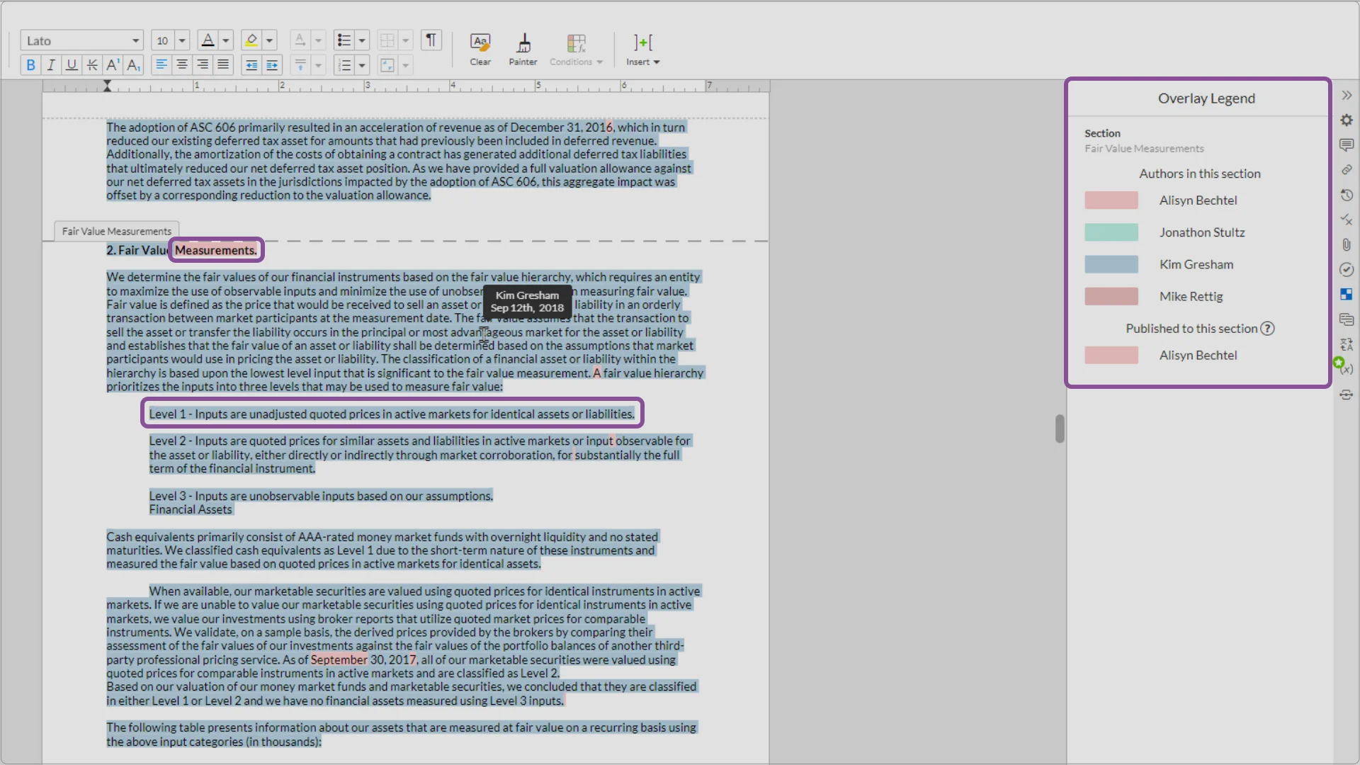 Authorship Overlay in Documents - October 4, 2021