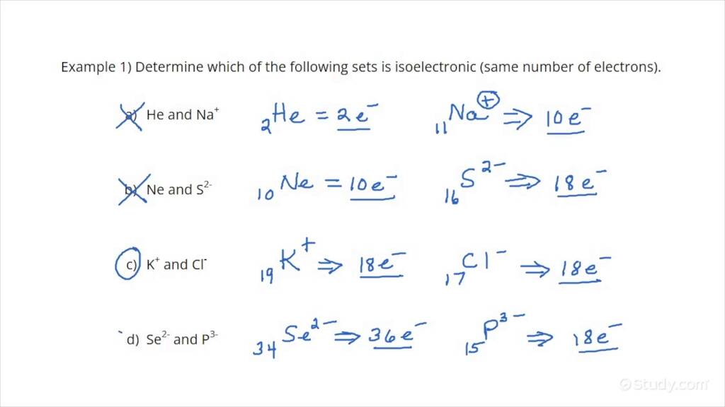 Finding Isoelectronic Atoms Chemistry