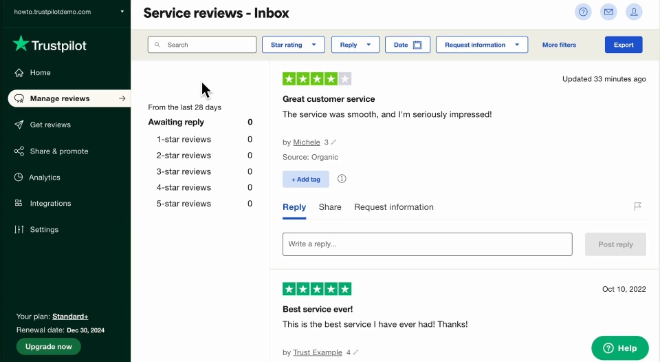 Servicereview Pack Manage your service reviews