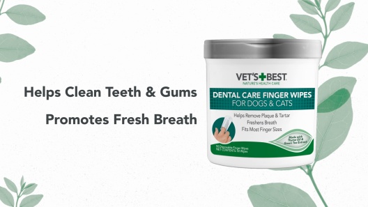 Vet's Best Dental Care Finger Wipes Dog & Cat Dental Wipes