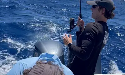 Great team effort nice day fishing with family 