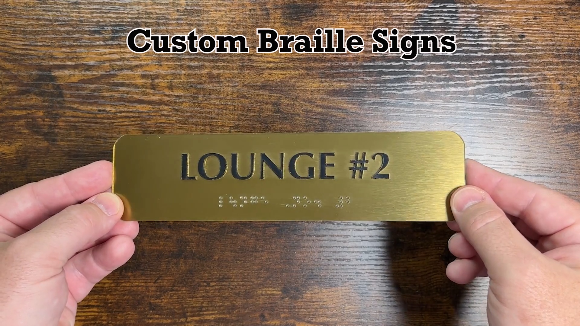 Custom 2x8 ADA Braille Room Number Signs SB-0284