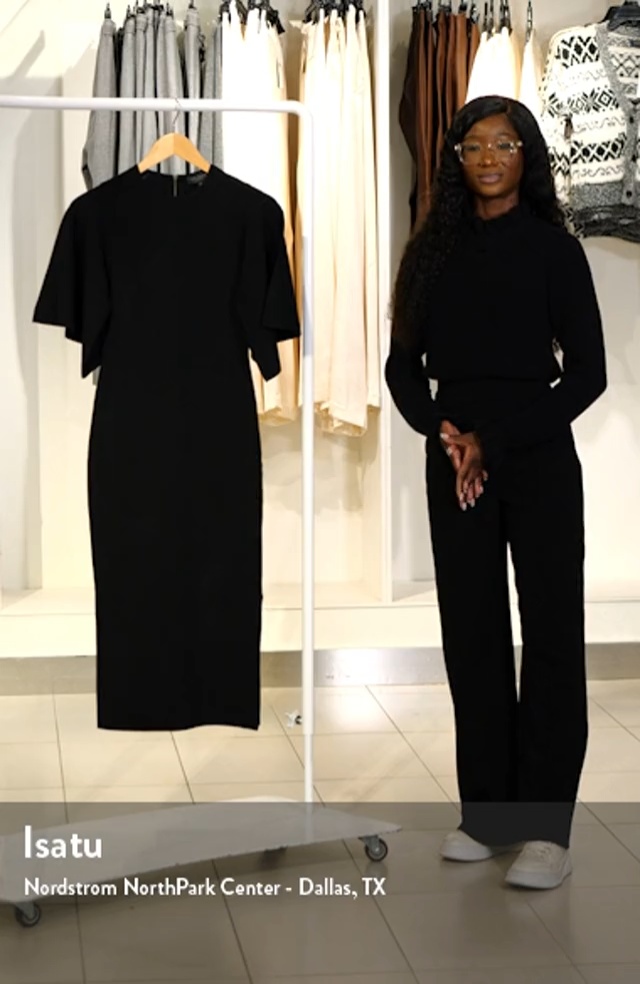 Ted Baker London Lounia Fluted Sleeve Body-Con Sweater Dress
