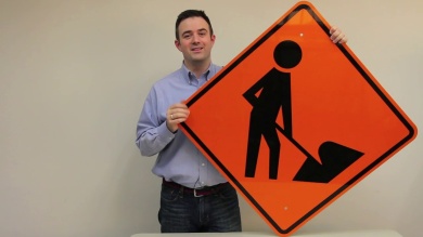 Worker Symbol - Road Warning Sign