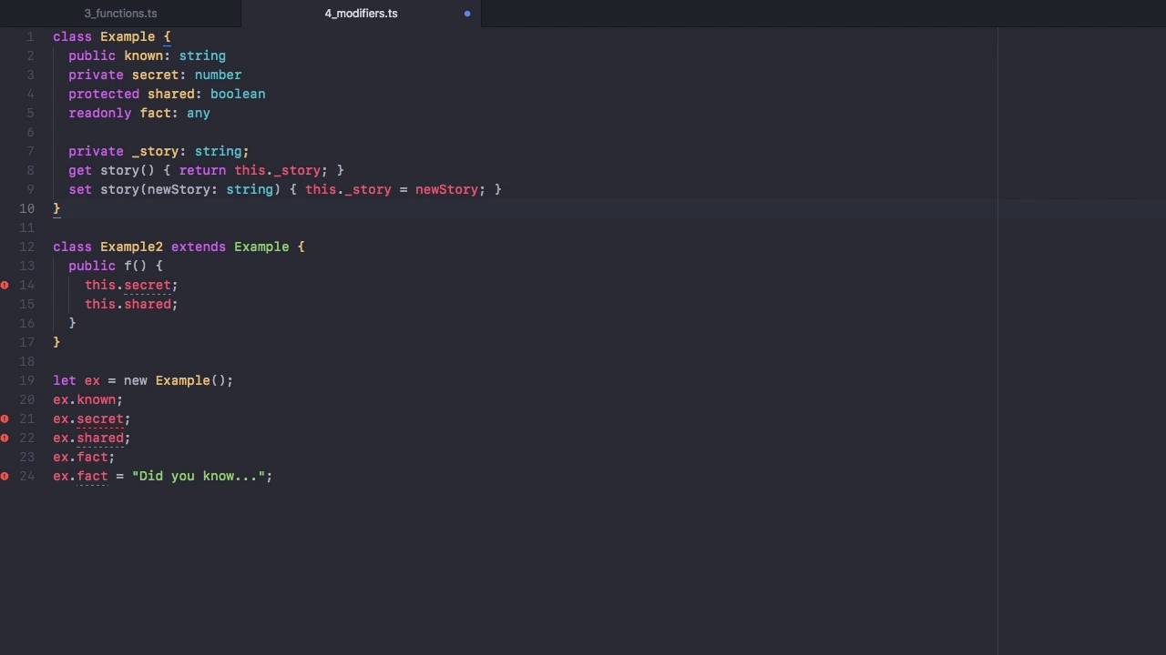TypeScript Fundamentals - Access Modifiers