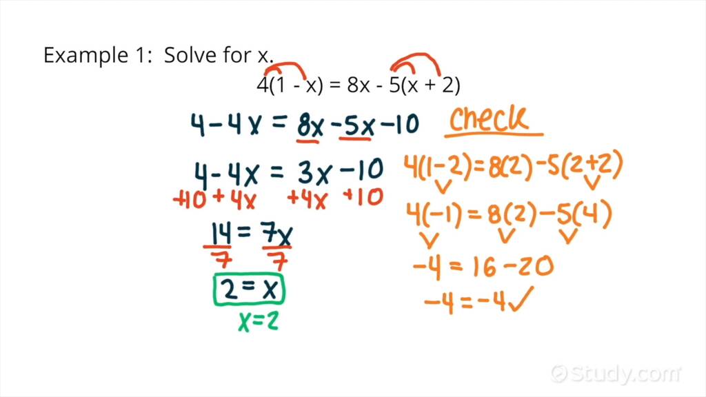 How to Solve a Linear Equation with Variables on Both Sides ...