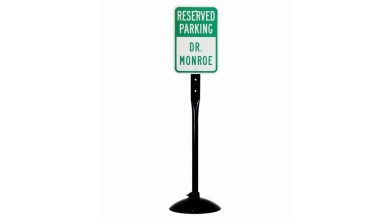 14 in. cast iron base stand with a 48 in. tall post