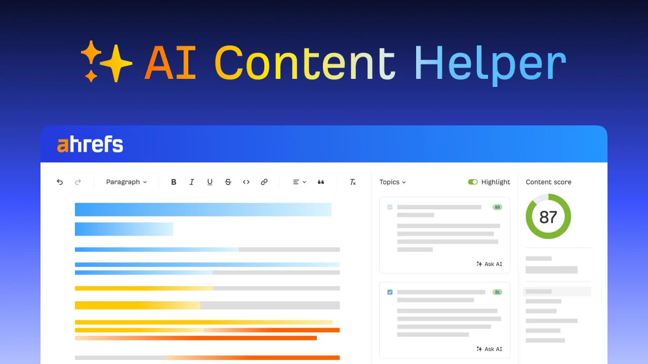 Ahrefs AI Content Helper - Marketing Platform