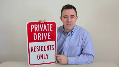 Private Drive Residents Only Sign