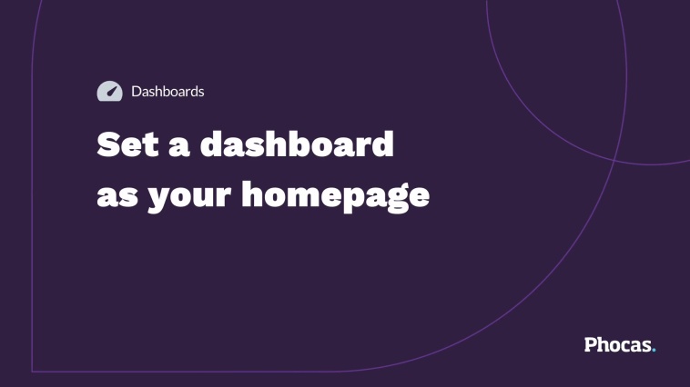 Set a dashboard as your home page