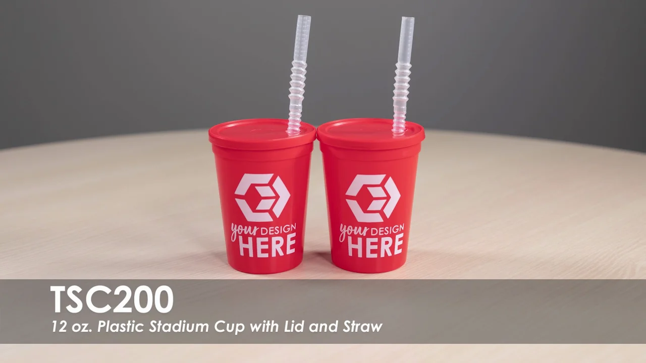12 oz. Nite Glow Stadium Cup/Straw/Lid Set