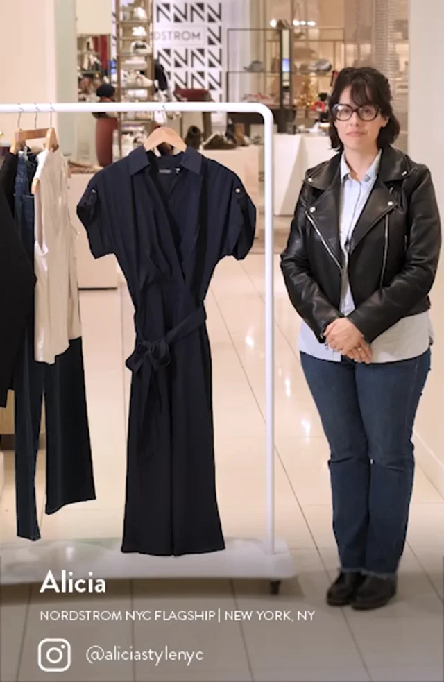 Lauren Ralph Lauren Short Sleeve Crepe Faux Wrap Dress
