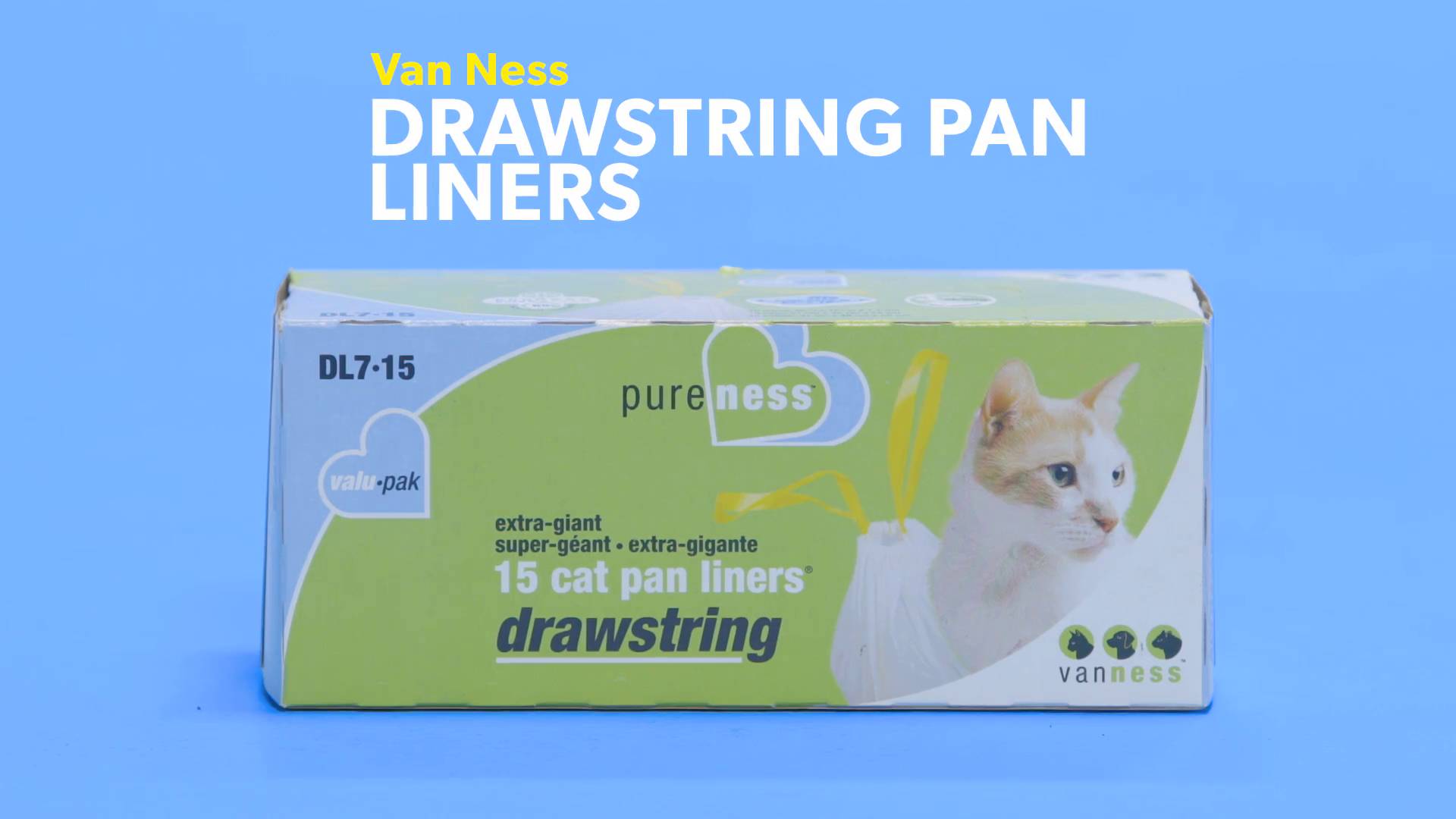 Van Ness Pure Ness Drawstrin Cat Pan Liners Pack of 8 Large 20 ea 
