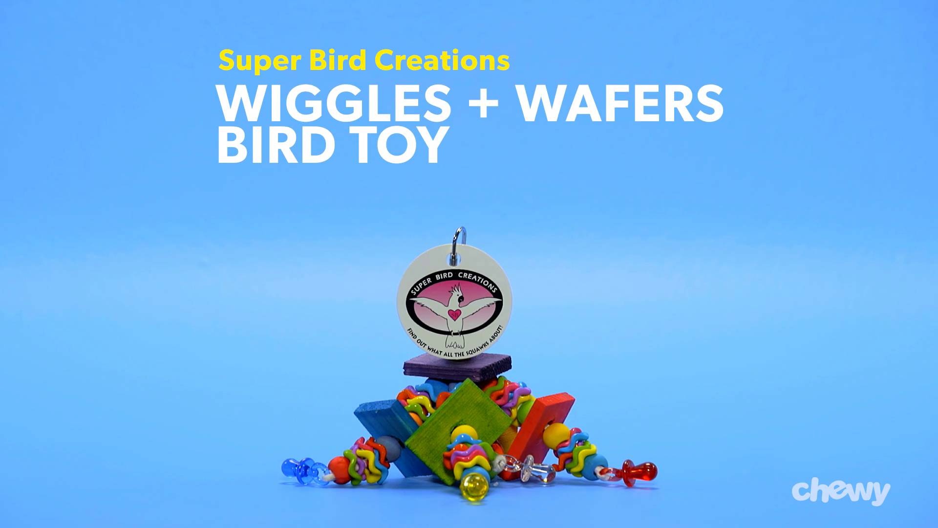SUPER BIRD CREATIONS Wiggles & Wafers Bird Toy, Medium