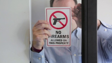 No Firearms Allowed on Property Sign