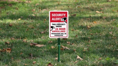 Security Alert 24 Hour Surveillance LawnBoss Sign