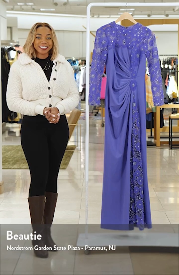 Tadashi Shoji Embellished Long Sleeve Evening Gown | Nordstrom