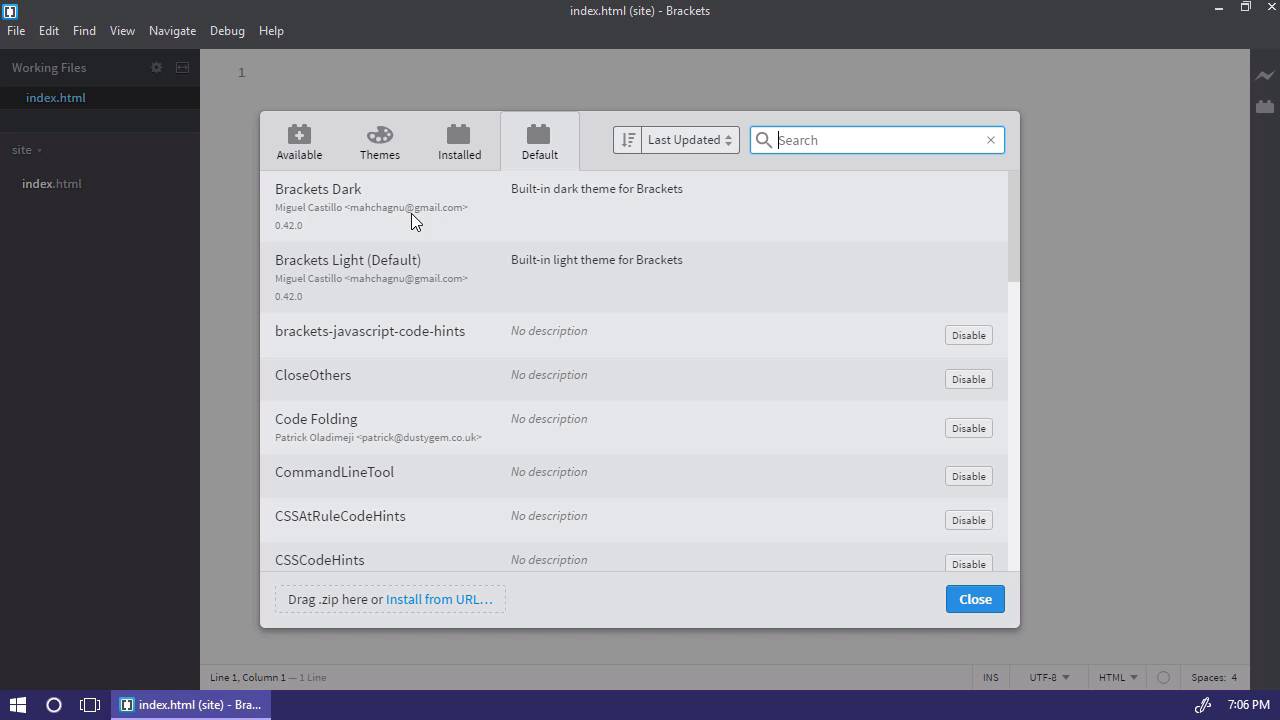 Essential Extensions for Brackets The Extension Manager