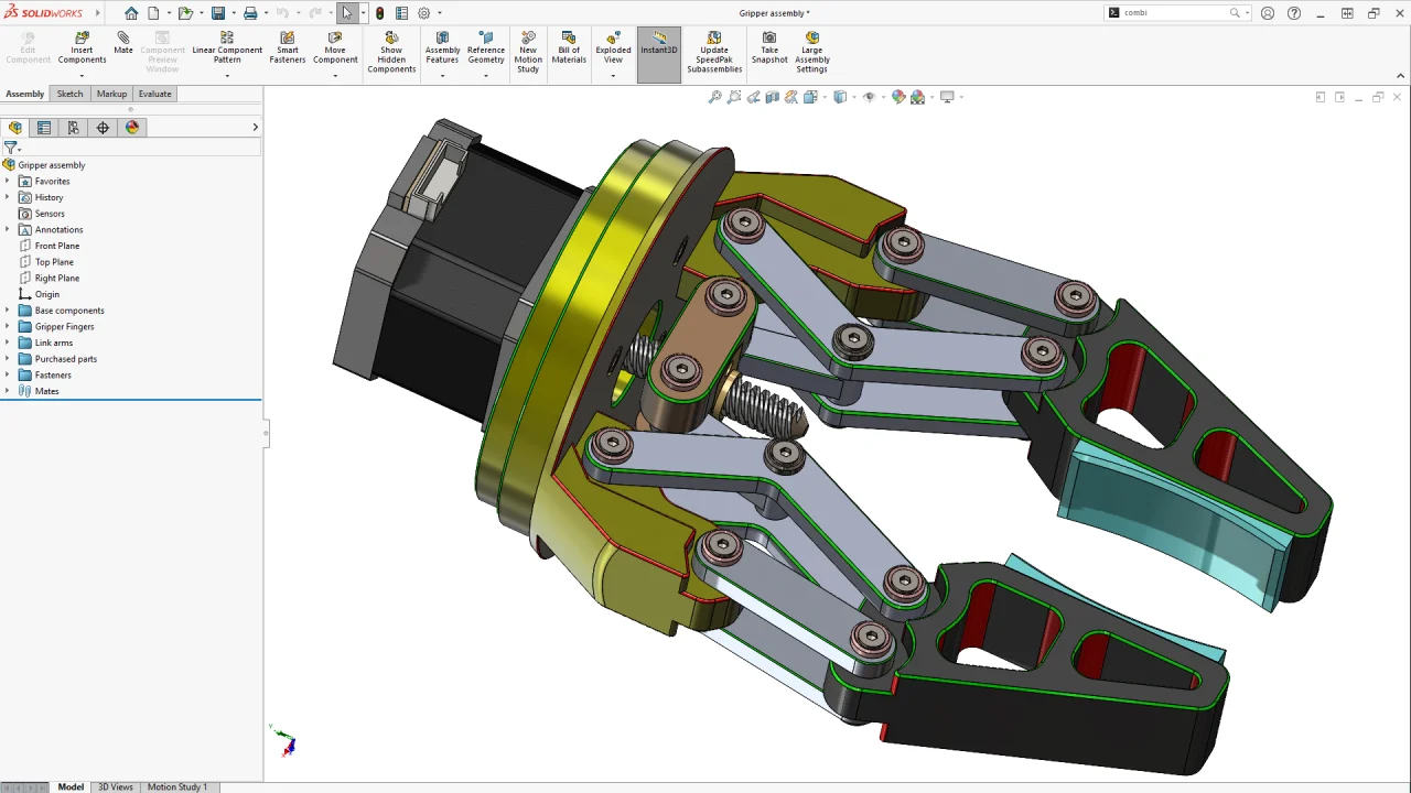 Solidworks gripper assembly fashion