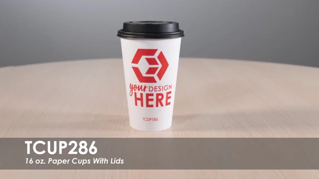 16 oz. Paper Cups With Lids | TCUP286