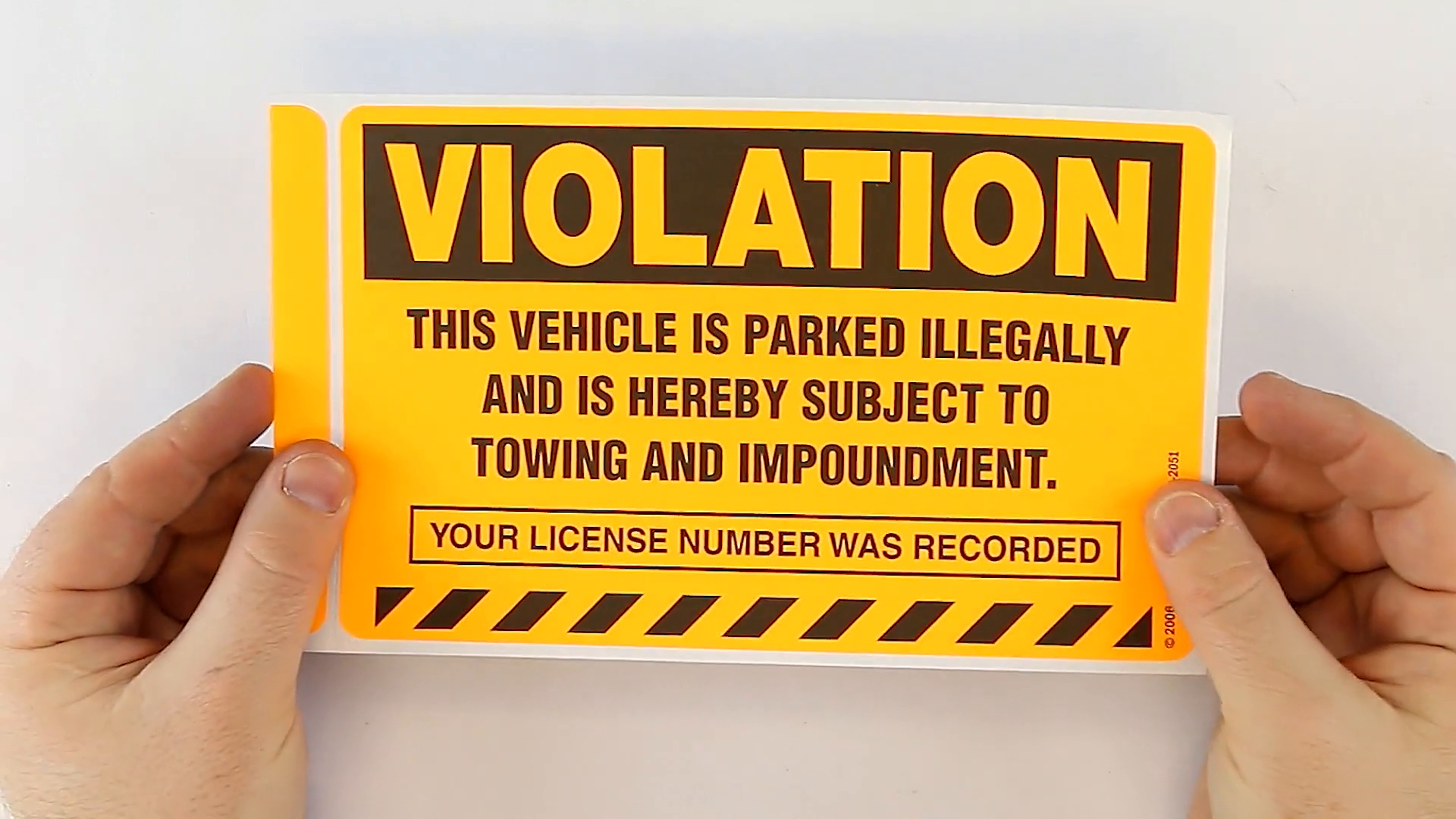 Violation Vehicle Parked Illegally Towing Sticker