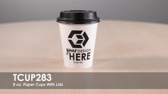 8 oz. Paper Cups With Lids | TCUP283