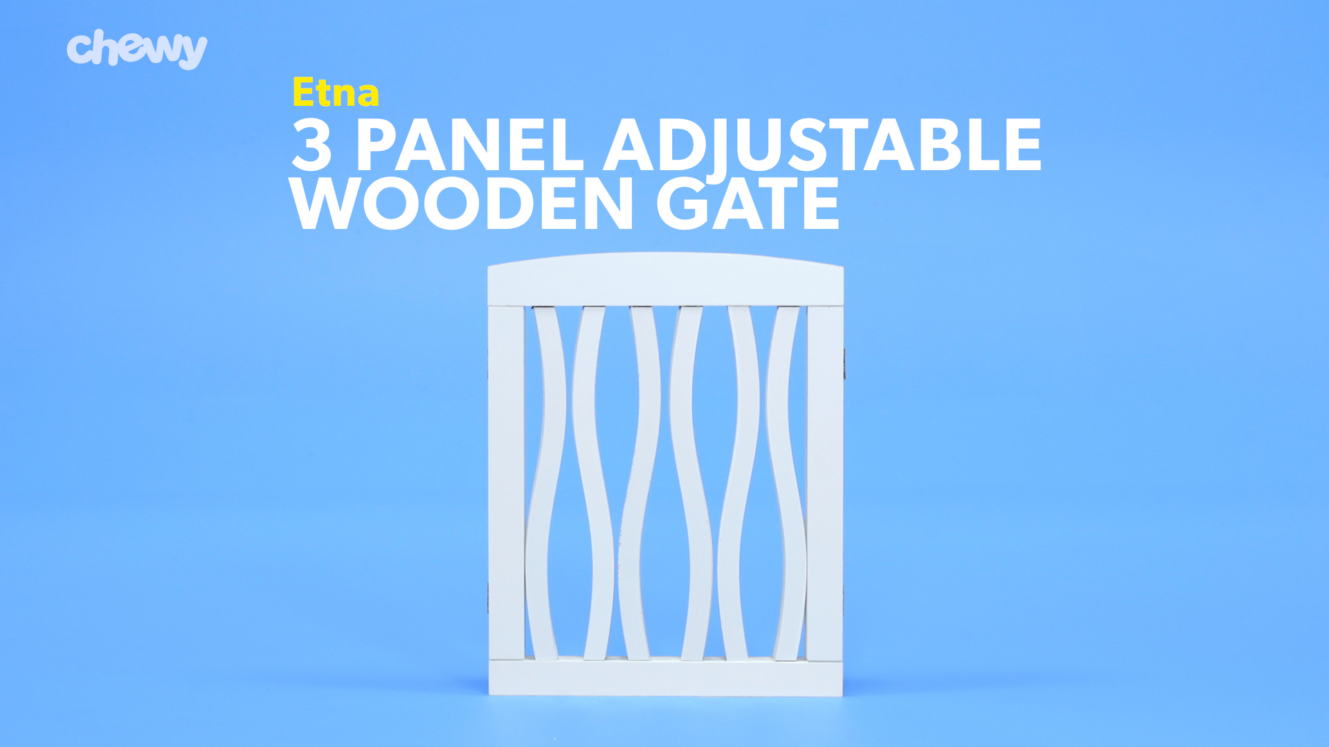 ETNA 3 Panel Adjustable Wooden Gate, White - Chewy.com