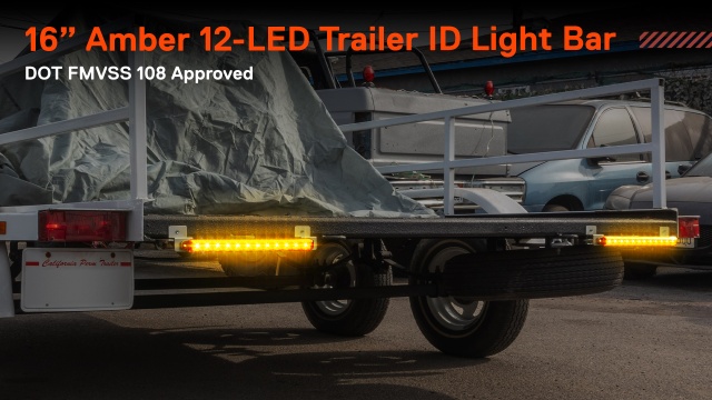 2pcs 16'' 11x LEDs Red Trailer Marker Light Bar - Waterproof Sealed Park Turn Signal Tail Brake Stop Light for Truck Trailer