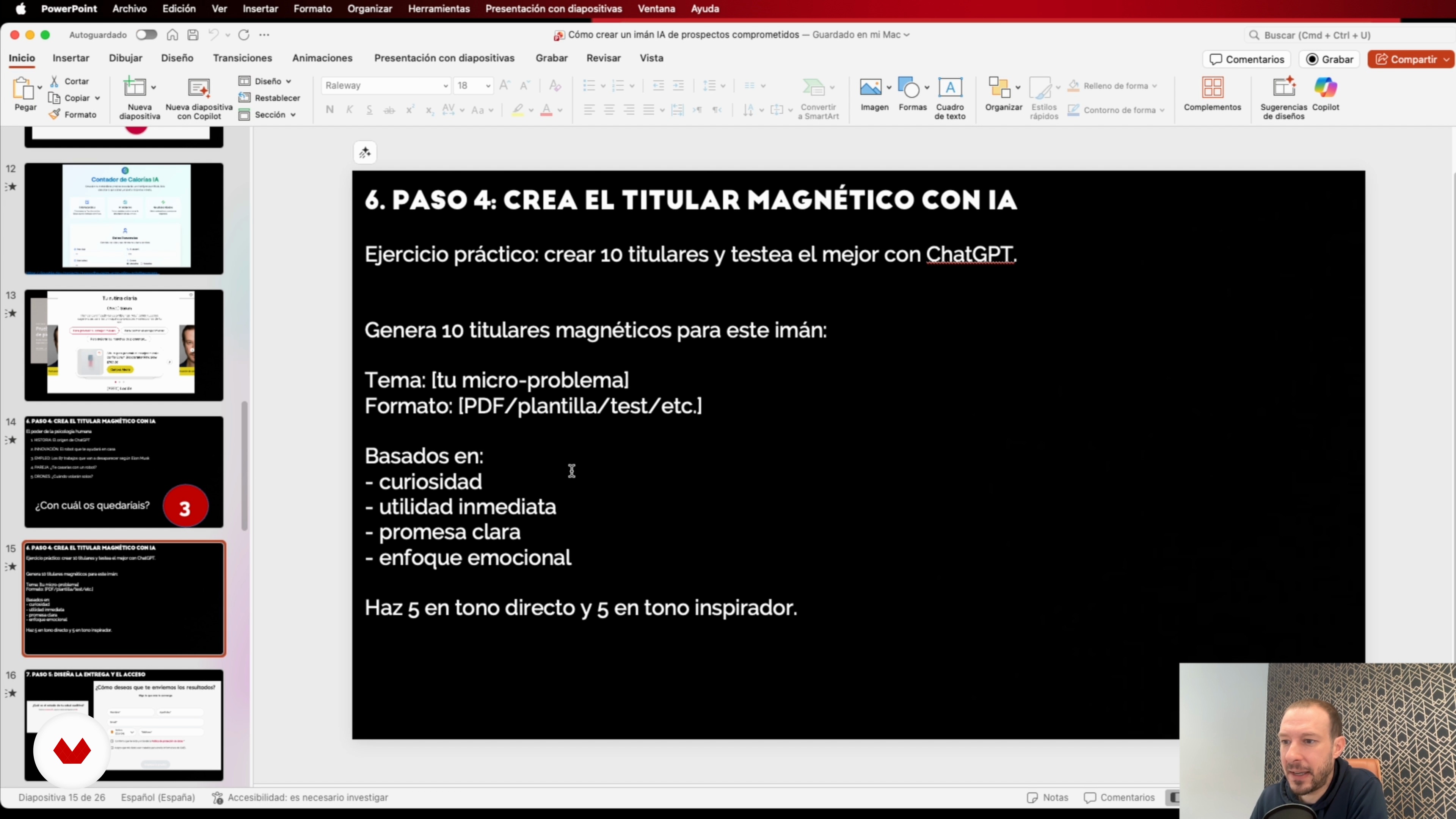 Paso 4: Crearás el titular magnético con IA