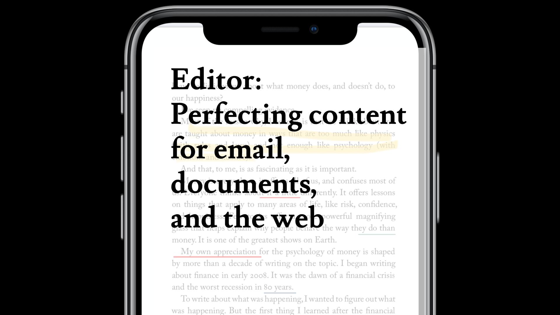 Editor:  Perfecting content for email, documents, and the web
