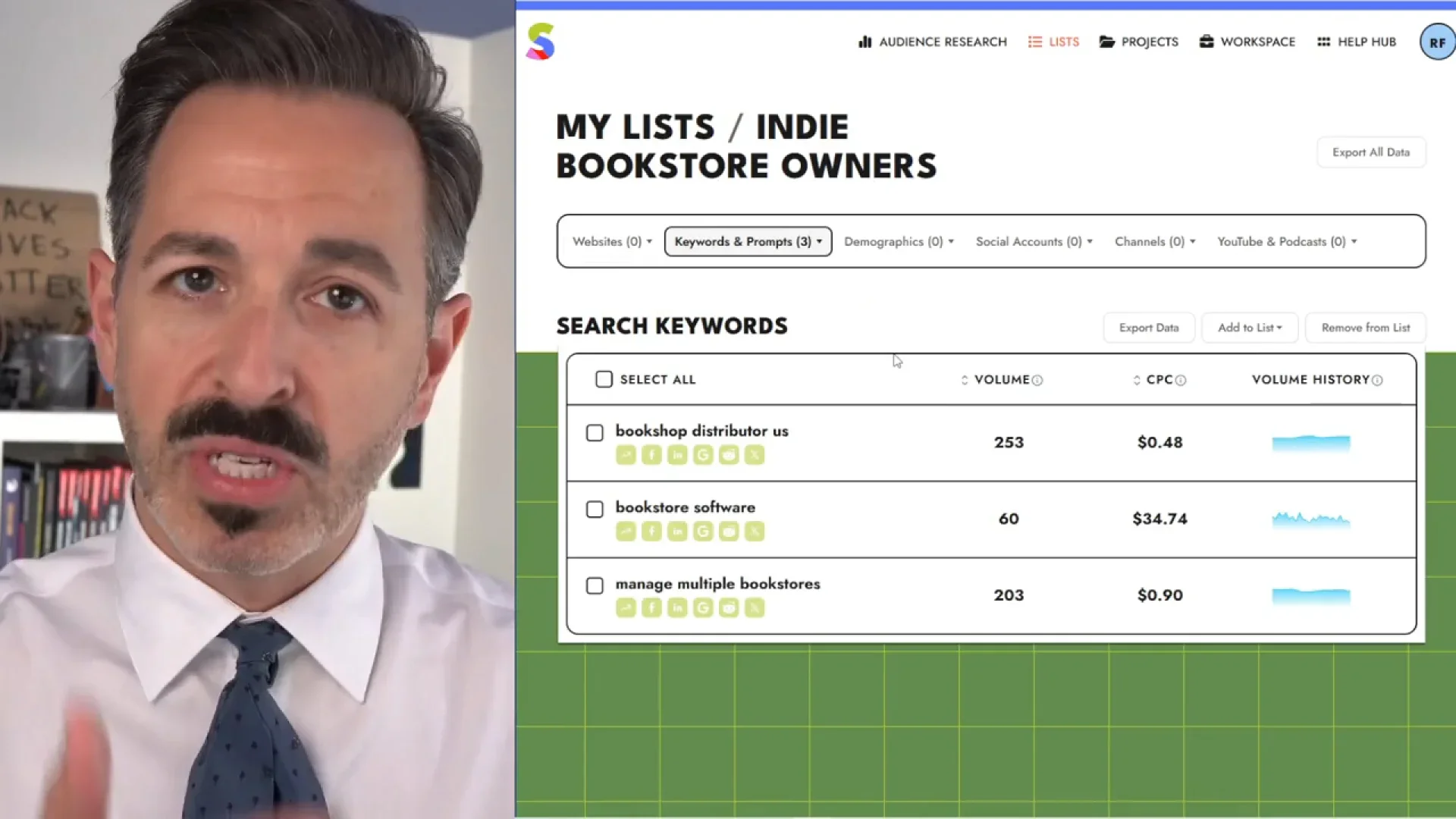 Keyword Research with SparkToro