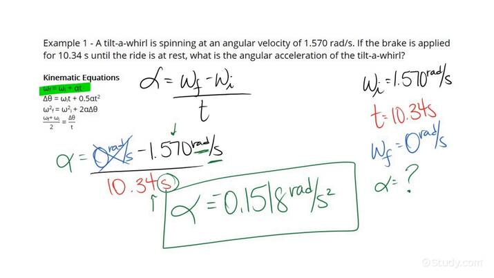 Using Kinematic Equations to Solve for an Unknown Angular Acceleration ...