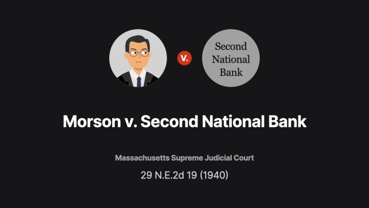 Morson v. Second National Bank of Boston