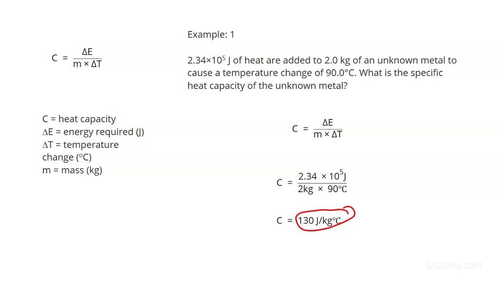 How to Find Specific Heat Capacity Chemistry