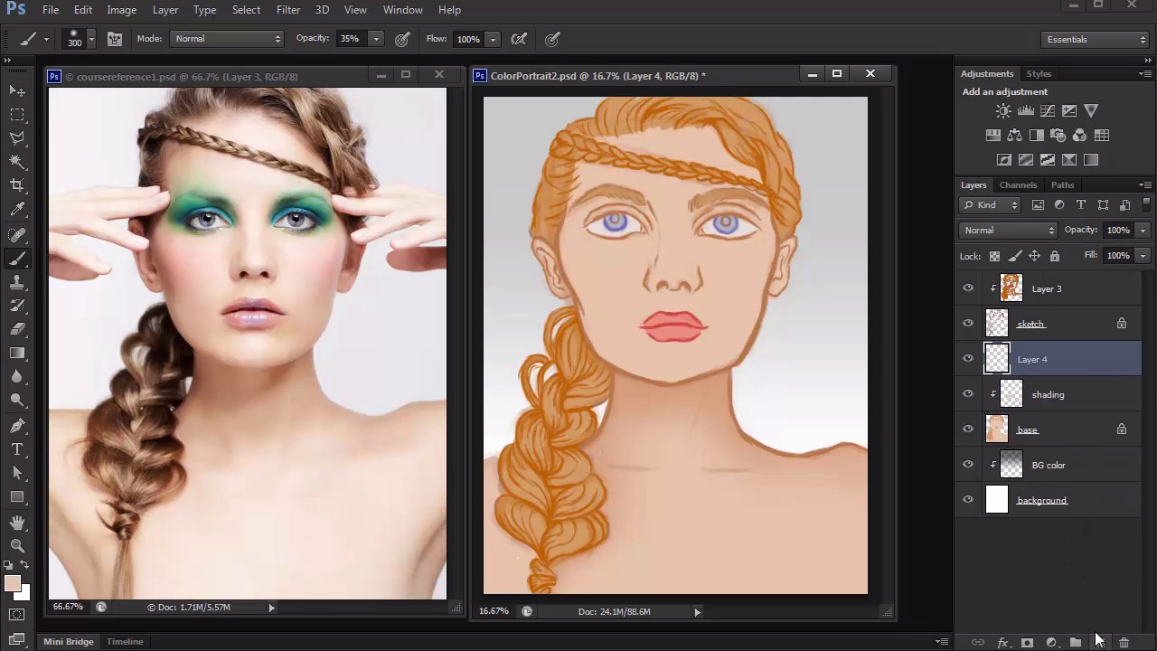 Digital Portrait Painting in Adobe Photoshop - Shading