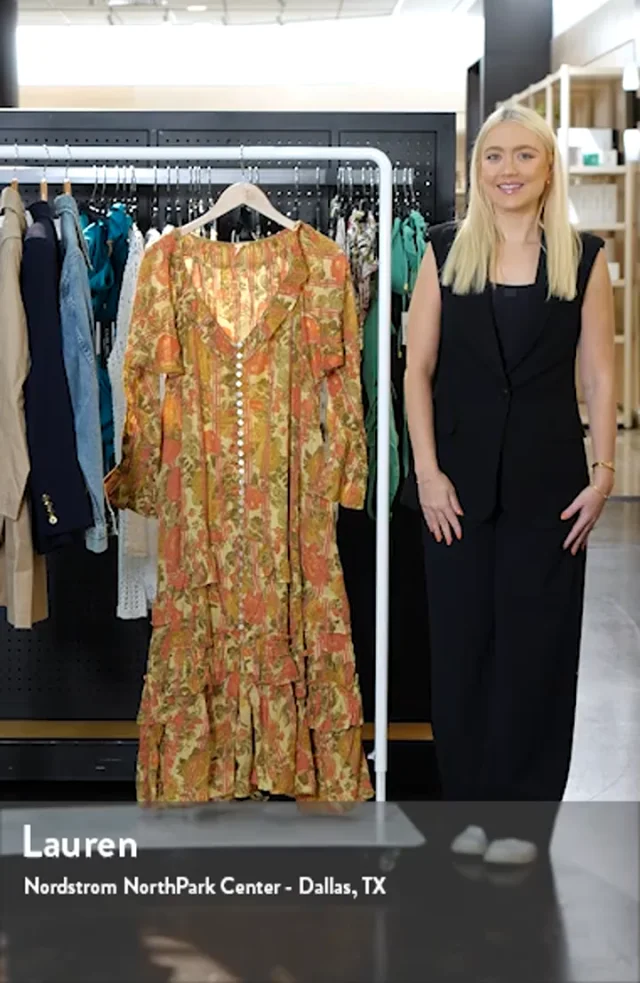 Free People Garden Wonders Long Sleeve Cotton Maxi Dress