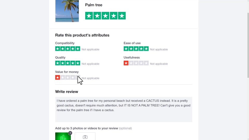 Edit a product review Step 3