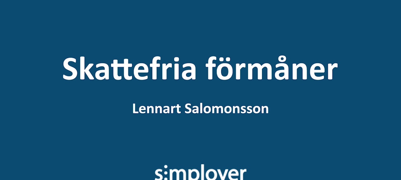 Se gratis webinar: Skattefria förmåner