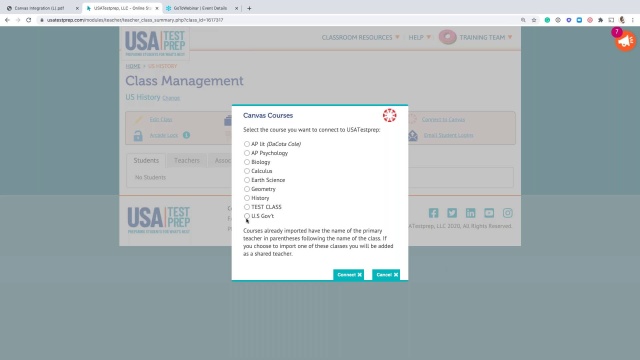 Screenshot from Canvas Integration video