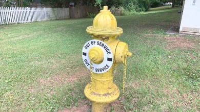 Out Of Service Fire Hydrant Ring - Black on Yellow
