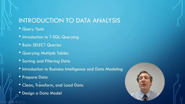 Microsoft SQL Server 2019 – Introduction to Data Analysis Course intro video