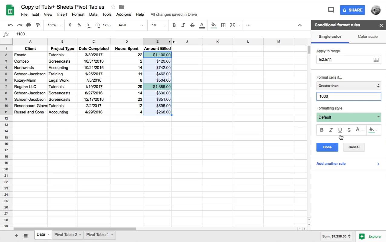 conditional formating spreadsheet converter