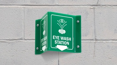 Eye Wash Station Down Arrow Projecting Sign