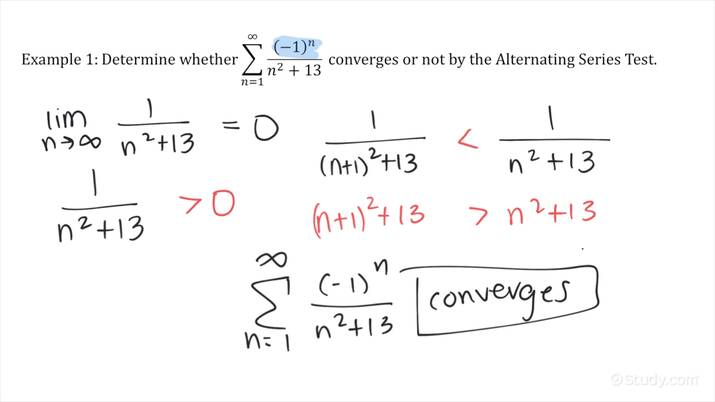 How To Determine Whether A Series Converges Or Diverges Using An Alternating Series Test 0805