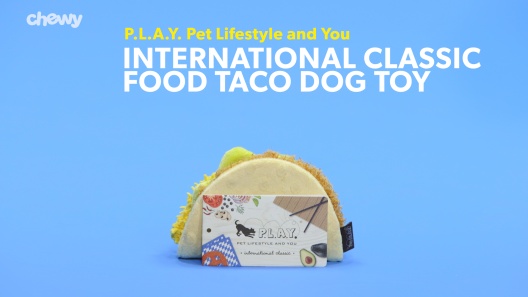 P.L.A.Y. PET LIFESTYLE AND YOU International Classic Food Taco Squeaky  Plush Dog Toy 