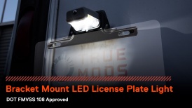 CAZLEDSIL0131 - Bracket Mount Black Chrome and Gray Universal LED License Plate Tag Lamp Light - DOT FMVSS 108 - SAE L