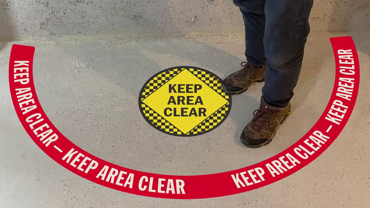 Keep Area Clear Arc and Semi-circle Floor Signs